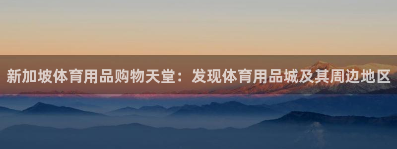 欧陆娱乐登录官网入口：新加坡体育用品购物天堂：发现体