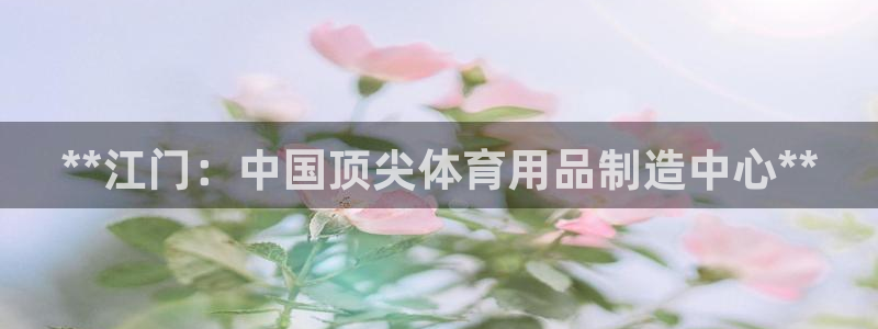 欧陆娱乐中国：**江门：中国顶尖体育用品制造中心**