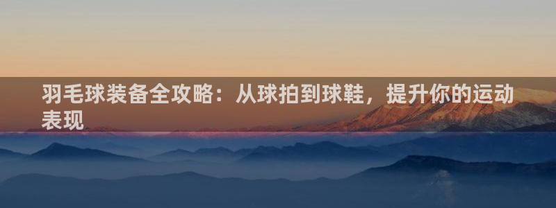 欧陆娱乐平台官网下载：羽毛球装备全攻略：从球拍到球鞋